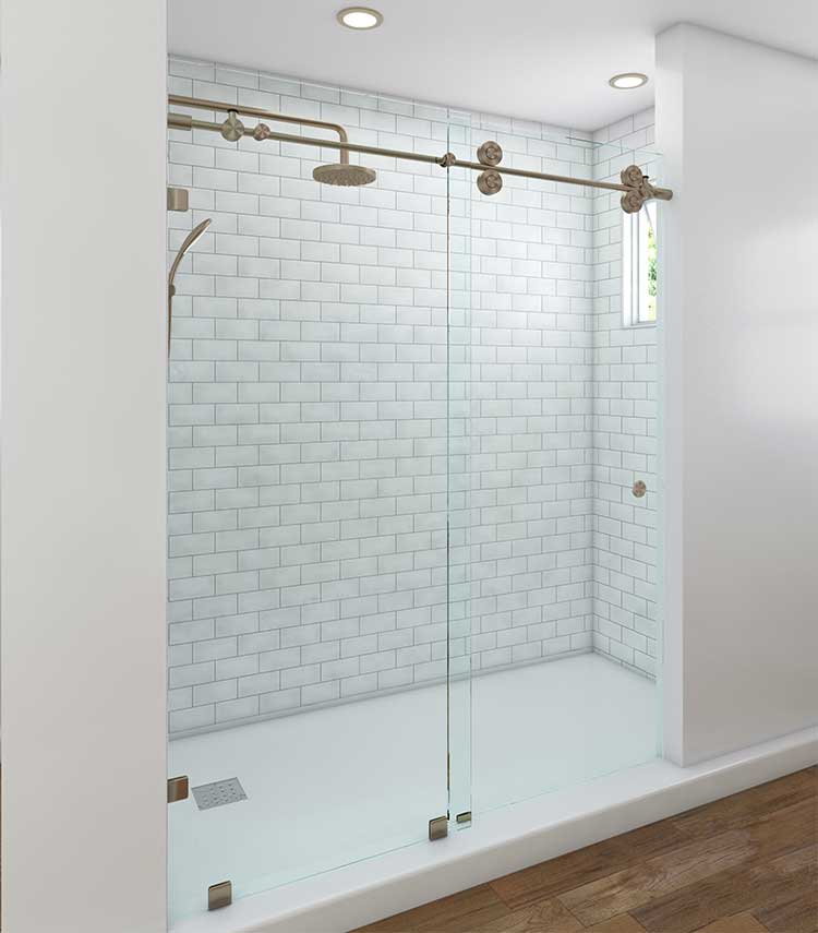 Empire Clip with Glass Angle 1 Brushed Nickel