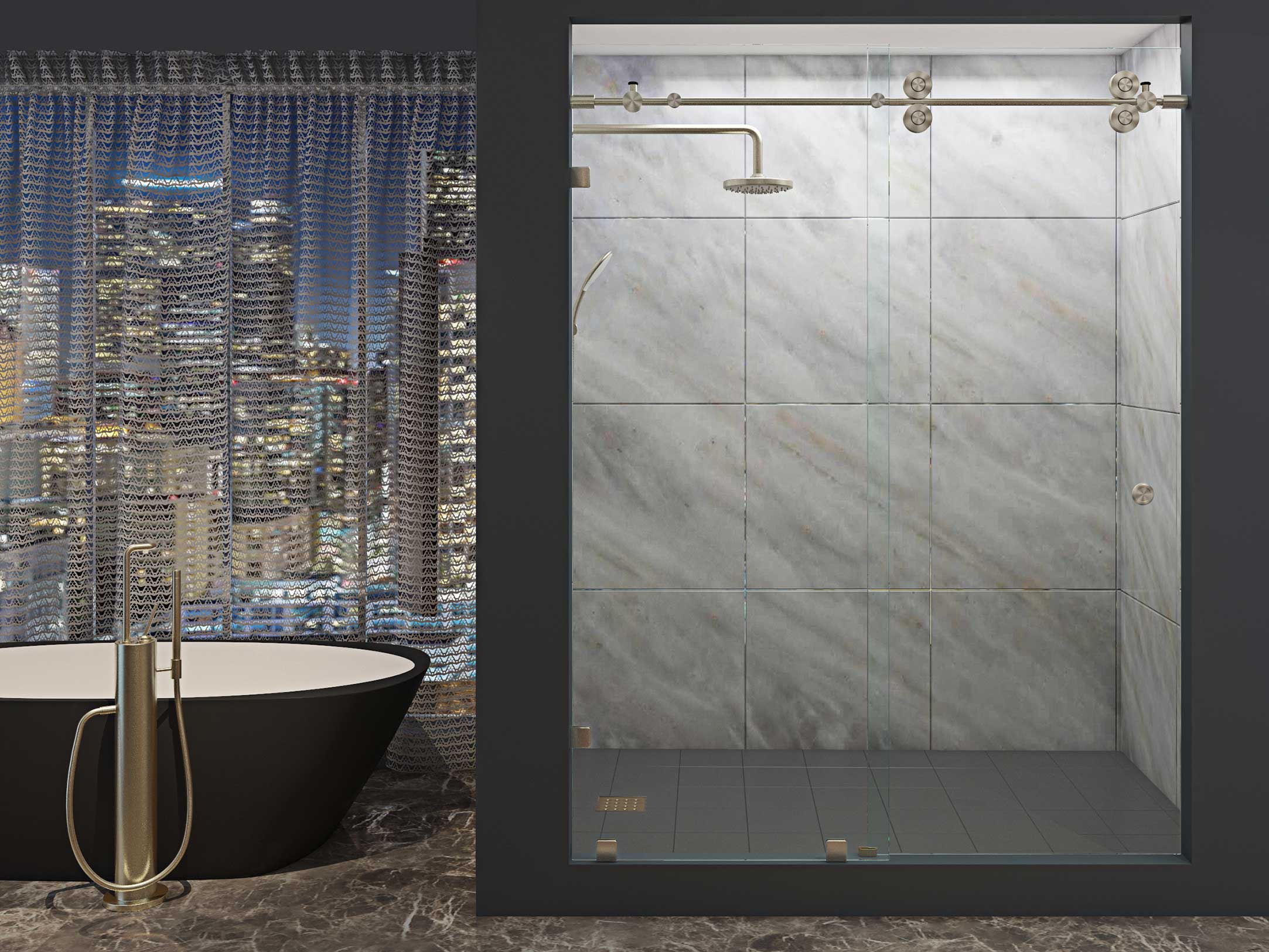 Empire Sliding Door Clip Brushed Nickel